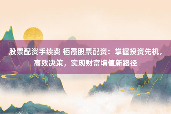 股票配资手续费 栖霞股票配资：掌握投资先机，高效决策，实现财富增值新路径