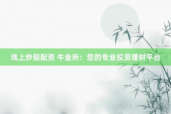 线上炒股配资 牛金所：您的专业投资理财平台