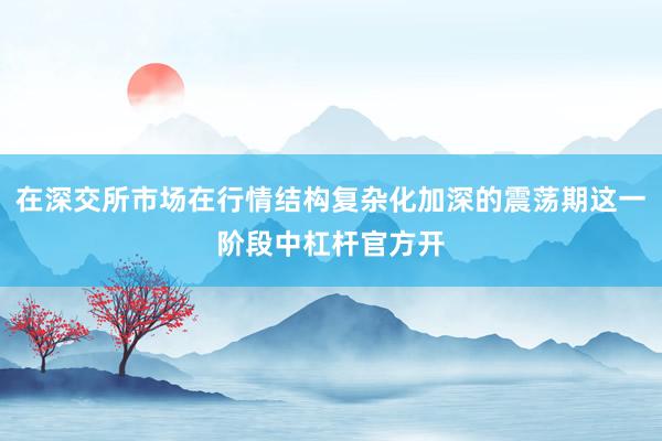 在深交所市场在行情结构复杂化加深的震荡期这一阶段中杠杆官方开