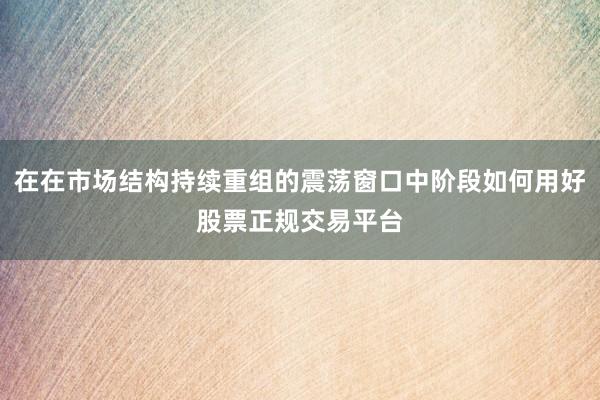 在在市场结构持续重组的震荡窗口中阶段如何用好股票正规交易平台