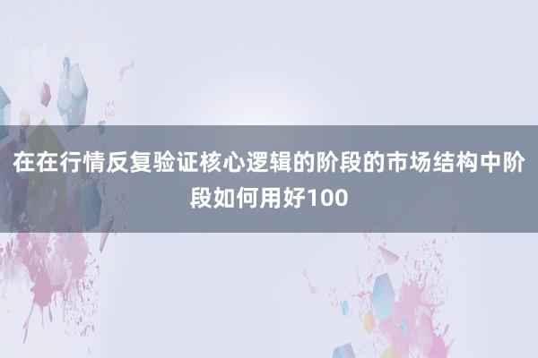 在在行情反复验证核心逻辑的阶段的市场结构中阶段如何用好100
