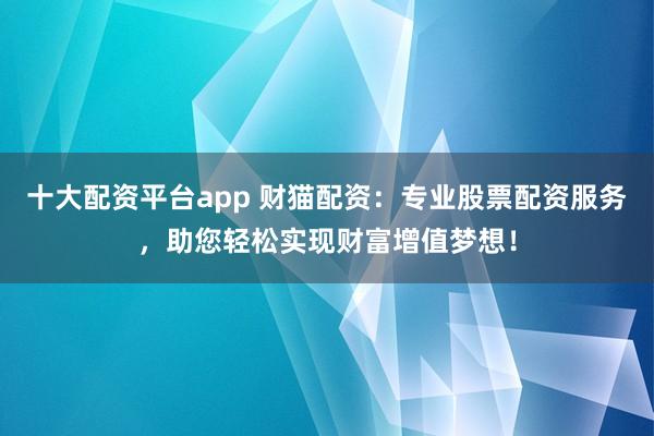 十大配资平台app 财猫配资:专业股票配资服务,助您轻松实现财富增值梦想!